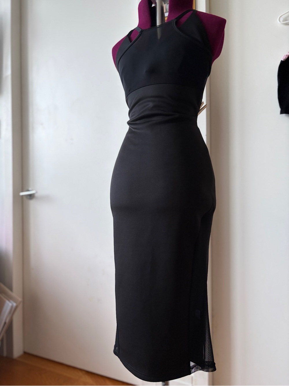 La belle roc rocawear black bodycon sheer sheath dress